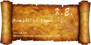 Komjáti Emma névjegykártya