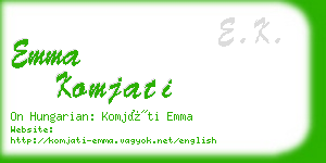 emma komjati business card